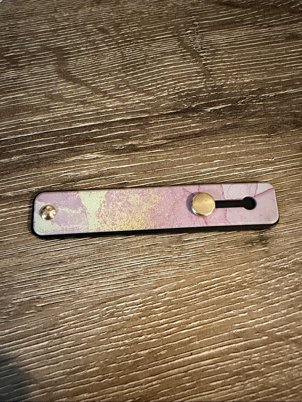 WEEWOODAY Purple Marble Phone Strap Stand with Gold Rivets 4” NEW Adhesive back